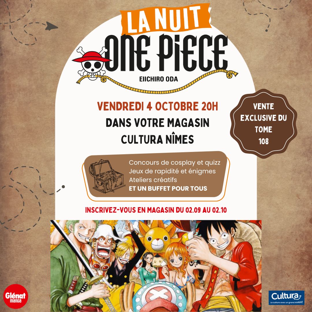 Carré Sud Nimes - Soirée One Piece à Cultura ! - insta soiree one piece - 1