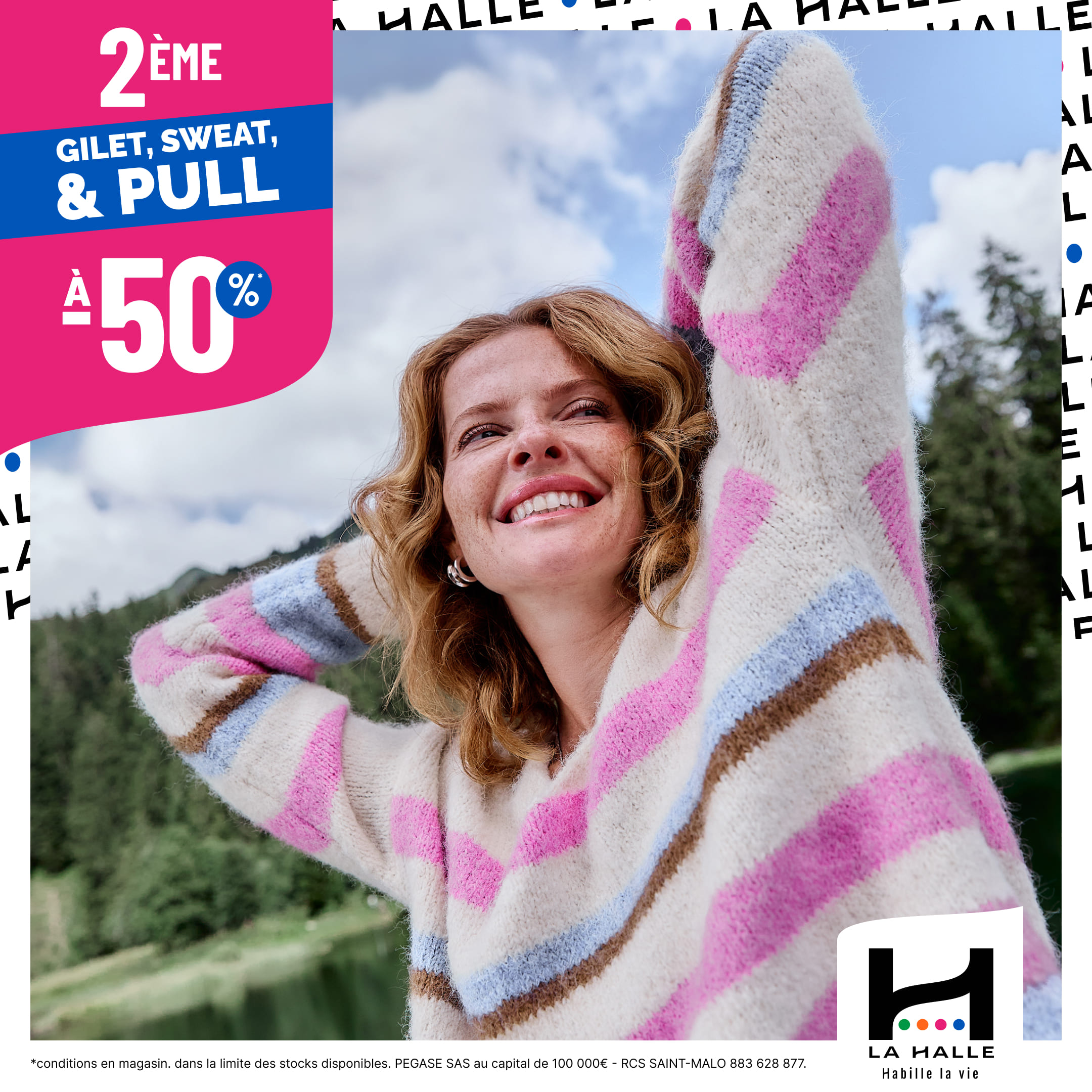 Carré Sud Nimes - 2ème pull, gilet ou sweat à -50% chez La Halle - 1080x1080 2eme article 501 - 1