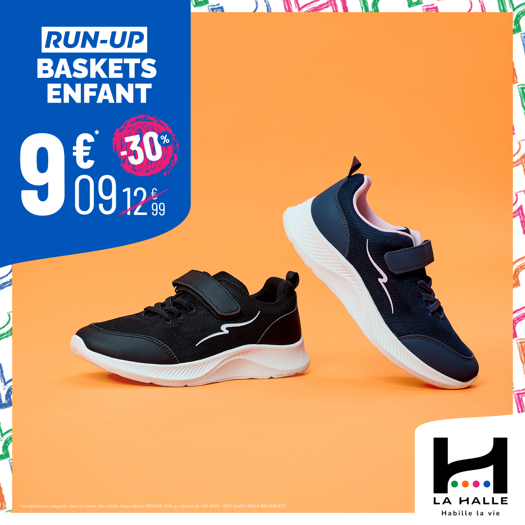 Carré Sud Nimes - -30% sur une sélection de baskets chez La Halle ! - baskets run up 1080 x 1080 - 1